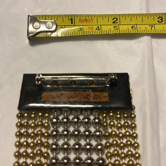 Vintage hand made Joe gladish dark blue stone and beaded pin signed - Picture 7 of 8